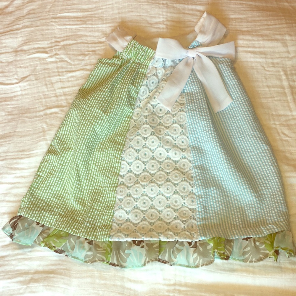 Seersucker/lace dress